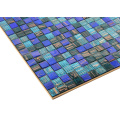 China supply blue glass mixed Hot - melt mosaic floor wall tile